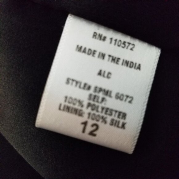 Alc Black Leather Embellished Cap Sleeve Cocktail Party Sheath Dress Size 12 - Picture 10 of 10